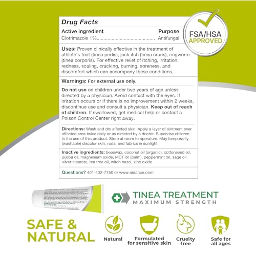 terrasil Tinea Versicolor Treatment Cream + Tinea Soap 2-Product Kit Made in The USA, Clinically Proven 1% Clotrimazole. Antifungal Treats Most Ringworm & Fungal Infections. (.5oz Tube + 75g soap)