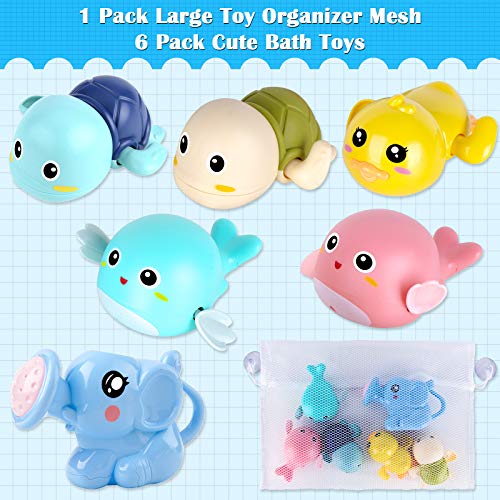 Bath Toys, 6 Pack Baby Bath Toys for Toddlers 1-3, Floating Wind-up Toys Swimming Pool Games Water Play Set Xmas Gift for Bathtub Shower Infant Toddlers Kids Boys Girls Ages 4-8 Years Old