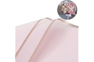 BBJ WRAPS Waterproof Floral Wrapping Paper Sheets Fresh Flowers Bouquet Gift Packaging Korean Florist Supplies, 20 Sheets (Pink)