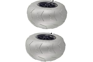 PETiB 2pcs Beach Cart Wheels Balloon Sand Tires 205x115x20mm PVC Trolley Replacement Wide Tread Inflatable Gray(sku)