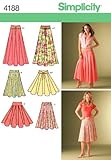 Simplicity Pattern 4188 Misses Skirts with Length Variations and Belt Sizes16-18-20-22-24