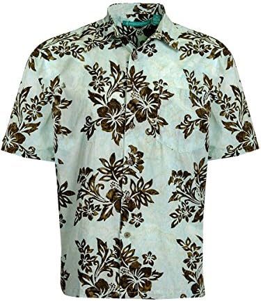 Artisan Outfitters Mens Crystal Cove Batik Cotton Hawaiian Shirt