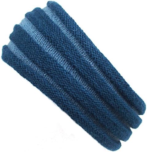 Alpaca Headband "Accordion" Organic Dyes Fair Trade Bolivia 100% Alpaca - Blue