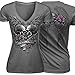 ONEMORES(TM) New Summer Women Punk Style Skull Print Shirt Short Sleeves V-neck Tank Top Cotton Casual Tops Shirt