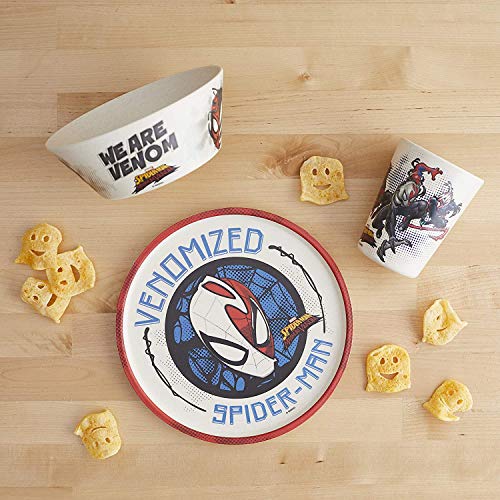 Zak Designs Marvel SpiderMan Dinnerware Set for Kids Includes 8" Plate