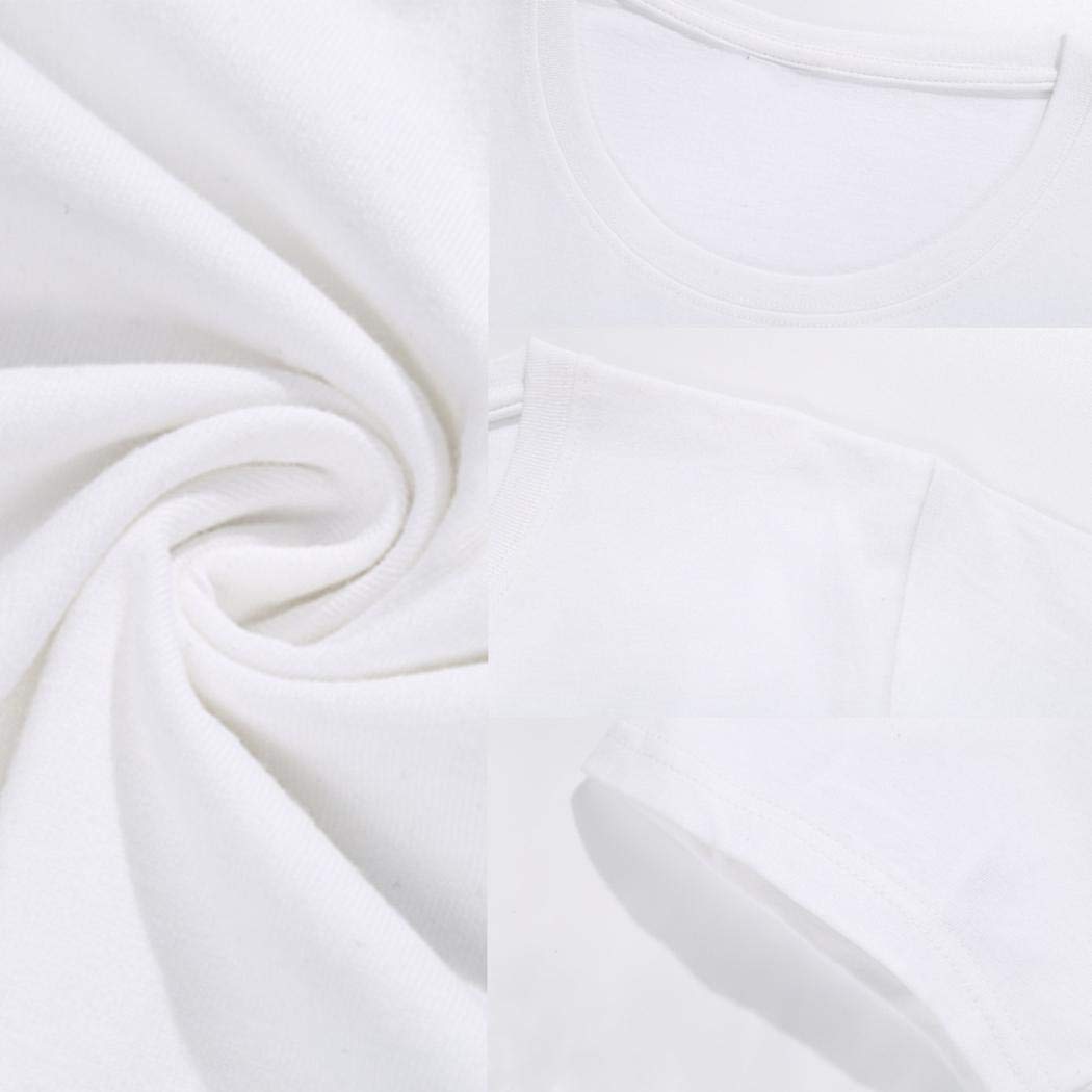 Kikole Men Casual O-Neck Short Sleeve Print Pullover Basic T-Shirt Top T-Shirts White