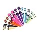 BodyJ4You 32PC Gauges Kit Ear Stretching 12G-00G Multicolor Acrylic Plug Taper Expander Body Piercing