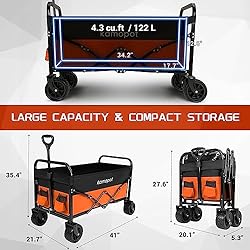 Kamopot Collapsible Wagon Cart,Foldable Beach