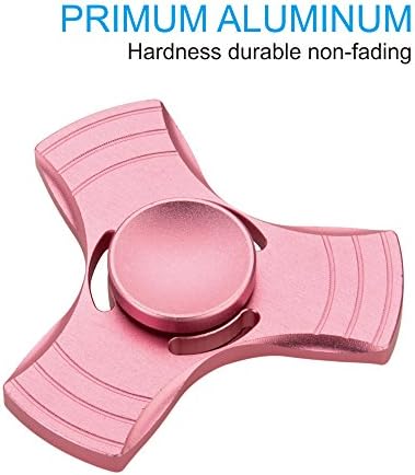 Posife Fidget Spinner EDC Hand Spinner Focus Fingertip Spinner Fidget Toys High Speed aluminum Metal Relieving ADHD, OCD, Anxiety, Stress and Boredom for Unisex Adults Children (Pink)