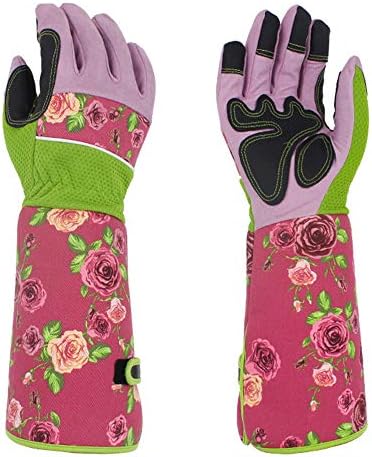 Gardening Gloves Gardening Garden Canvas Gloves Non-slip Wear-resistant Safety Protection For Women Gardening Farm Yard Work Gloves (Color : Pink)