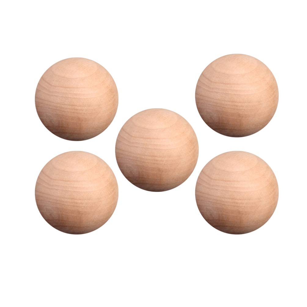 Milisten 5pcs Unfinished Wooden Balls, Round Craft Balls for Crafts, Photo Props, Home Decorations, DIY Projects 4cm