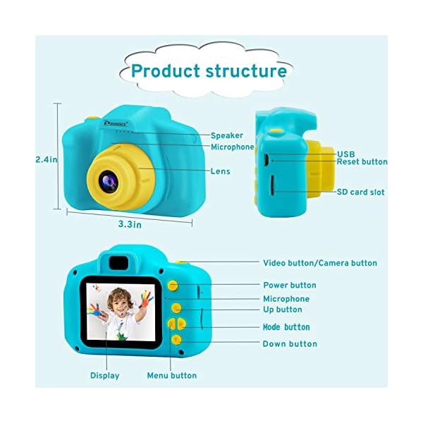 PROGRACE-Kids-Camera-Children-Digital-Cameras-for-Boys-Girls-Birthday-Toy-Gifts-4-12-Year-Old-Kid-Action-Camera-Toddler-Video-Recorder-1080P-IPS-2-Inch PROGRACE Kids Camera Boys & Girls Toys - Children Digital Camera for Kids Age 3 4 5 6 7 8 9 10 Year Old Birthday Boys…
