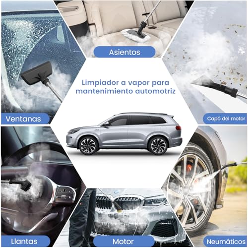 Portable Steam Cleaner 2500W, Handheld Steam Cleaner with 1.4L Reservoir, 18 Accessories, 3 Steam Modes, Steam Machine Cleaning for Home, Kitchen, Bathroom, Car and Sofa (White)