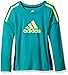 adidas Little Boys' Performance Logo Long Sleeve Tee Shirt, Tile Blue, 7X