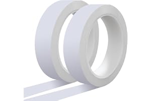 Qimoo 2 Rolls 1" Whiteboard Tape Line 25mm Dry Erase Board Tape for Classroom, Pinstripe Tape for Art Graphic Chart Line Grid Marking, White Board Tape 216ft Per Roll