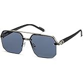 TruFabV Retro 70s Rimless Square Sunglasses for Women Men Fashon Glasses