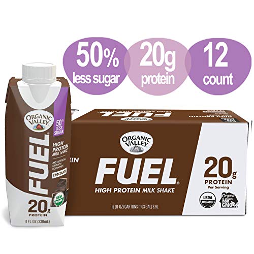 Organic Valley, Organic Fuel High Protein Milk Shake, 20G Protein, Chocolate, 11 Fl Oz (Pack of 12) (Best Organic Dark Chocolate)