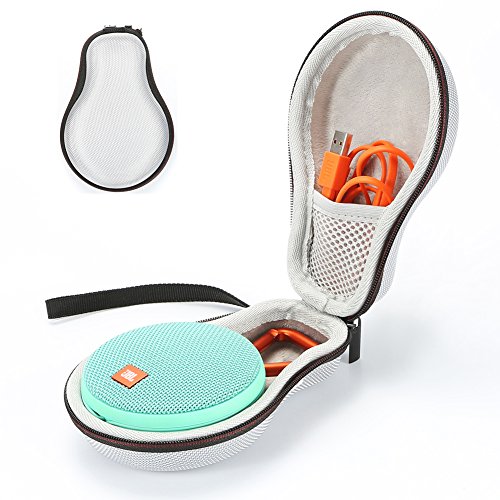 Hard Case Travel Carrying Storage Bag for JBL Clip 2/JBL Clip 3 Wireless Bluetooth Portable Speaker. Fits USB Cable - Silver