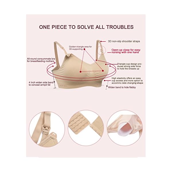 HOFISH 3PACK Full Bust Seamless Nursing Maternity Bras Bralette SXXL