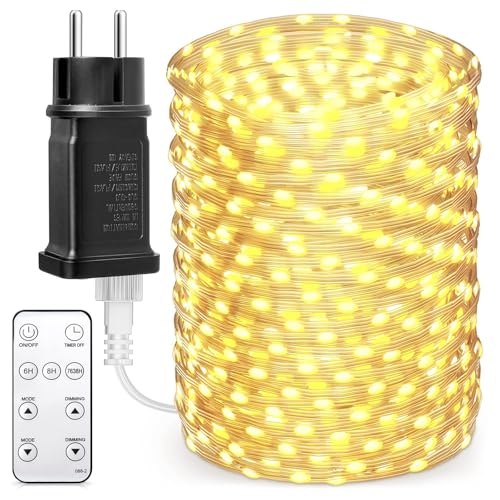 BESCOST Outdoor String Lights 100 m, 1000 LED String Lights, Outdoor Lights with 8 Modes, Waterproof Outdoor LED Lights, Decoration for Christmas, Party, Wedding, Patio, Garden, Festival, etc