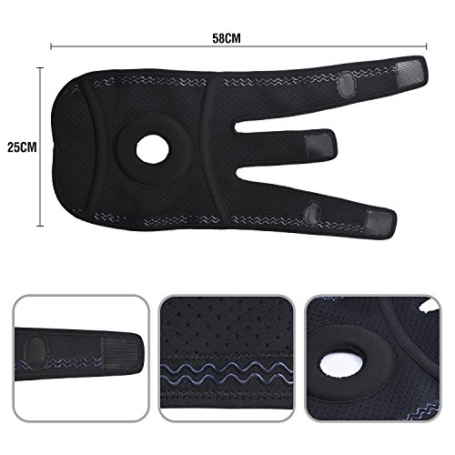 Knee Brace Wrist Protective Pads Professional Knee Support For Construction Basketball Bicycle Wresting & Volleyball,with Adjustable Size and Breathable,Ligaments and Meniscus, Black