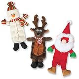 Christmas Pals Stuffing Free Dog Toys Set