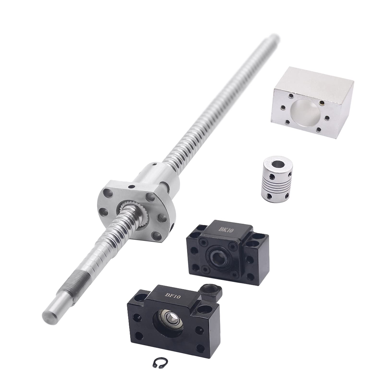 Photo 1 of 23.62 inch / 600mm Ball Screw RM1204 SFU1204 (End Processing) with Metal Ball Screw Nut and BK10/BF10 End Supports for DIY CNC Machine and 3D Printer