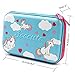 Cute Unicorn Blue Pencil Case School Girls Toddler Hardtop Pencil Pouch Pen Box with Compartment for Kids
