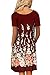 Alelly Women's Floral Print Crew Neck T-Shirt Dresses with Pockets