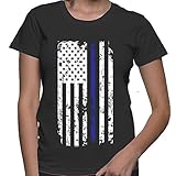 WOMENS Thin Blue Line American Flag T-shirt