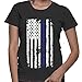 WOMENS Thin Blue Line American Flag T-shirt
