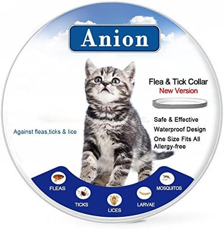 Flea Tick Collar for Dogs and Cats (Grey) - Repel &amp; Prevent Fleas, Pests, Insects,Water Resistant,8 Month Protection,One Size Fits All(New Version) (20180207-Cat)