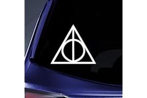 BARGAIN MAX DECALS Deathly Hallows HP - Sticker Decal Notebook Car Laptop 3" (White)