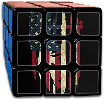 Retro Lineman American Flag 3x3 Smooth Speed Magic Rubiks Cube Magic Cube Puzzles Puzzles Toys