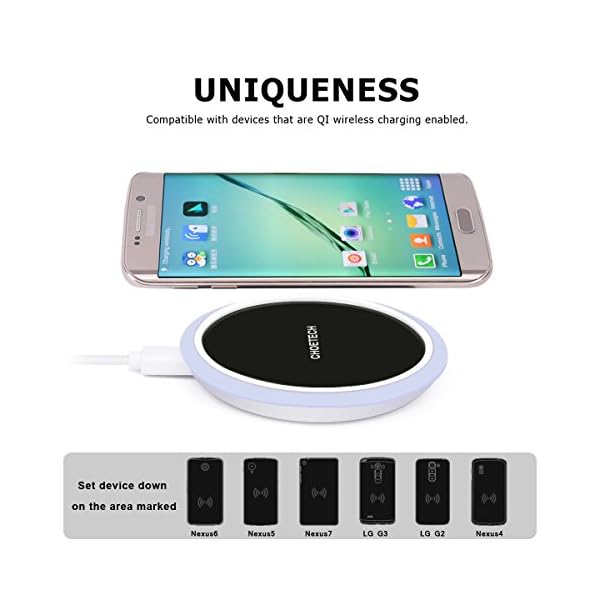 Wireless-Charger-with-Smart-Lighting-Sensor-CHOE-Circle-Qi-Wireless-Charging-Pad-for-LG-G6-Galaxy-Note-5-S6-EdgeS6S6-Edge-Nexus-456-Nokia-Lumia-950xl950-and-All-Qi-Enabled-Devices