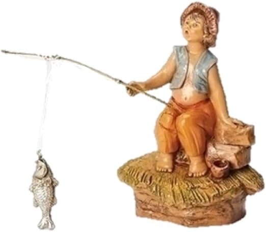 boy fishing figurine