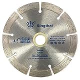 Kingthai 4 1/2 Inch Wet Dry Segmented Cutting Concrete Diamond Saw Blade for Masonry with 7/8-5/8 Inch Arbor