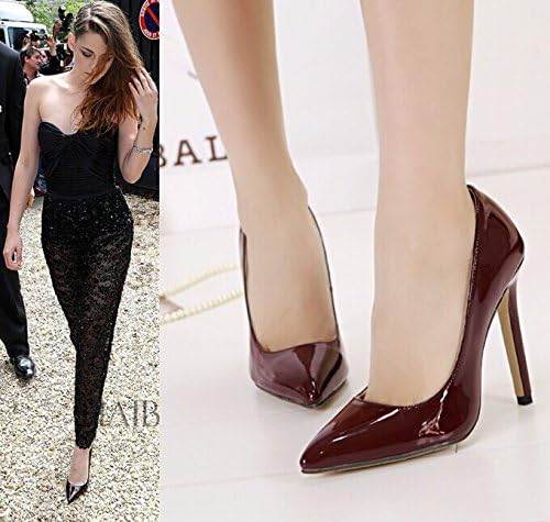 burgundy patent heels