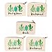 Bridal Shower Makeup Bag - 5-Pack Canvas Cosmetic Pouches for Wedding Favors, Bachelorette Party Gifts, Accessories, Cactus Design, 7.2 x 4.7 Inches