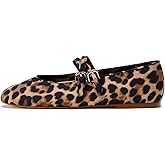 Cantianshu Elegant Leopard Ballet Flats for Women Buckle Strap Mary Jane Flats