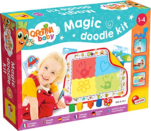 Lisciani - CAROTINA BABY - Doodle Magic Kit - Juego Educativo Con Tablero, Rotulador, Formas Para Dibujos - Para Niños De 1 A 4 Años - Aprendizaje, Forma, Colores, Animales