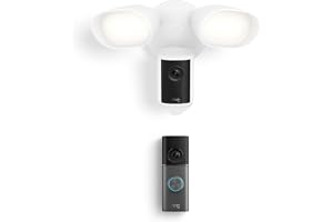 Ring Wired Doorbell Pro (Newest Model), Deep Silver with Floodlight Cam Pro (Newest Model), White