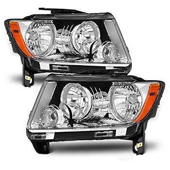 Right Side Passenger Headlight For 2014-2018 Jeep Cherokee - Black Housing Halogen Assembly