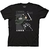 Ripple Junction Attack on Titan Men's Short Sleeve T-Shirt Levi Ackerman Humanity's Strongest Soldier Officially Licensed