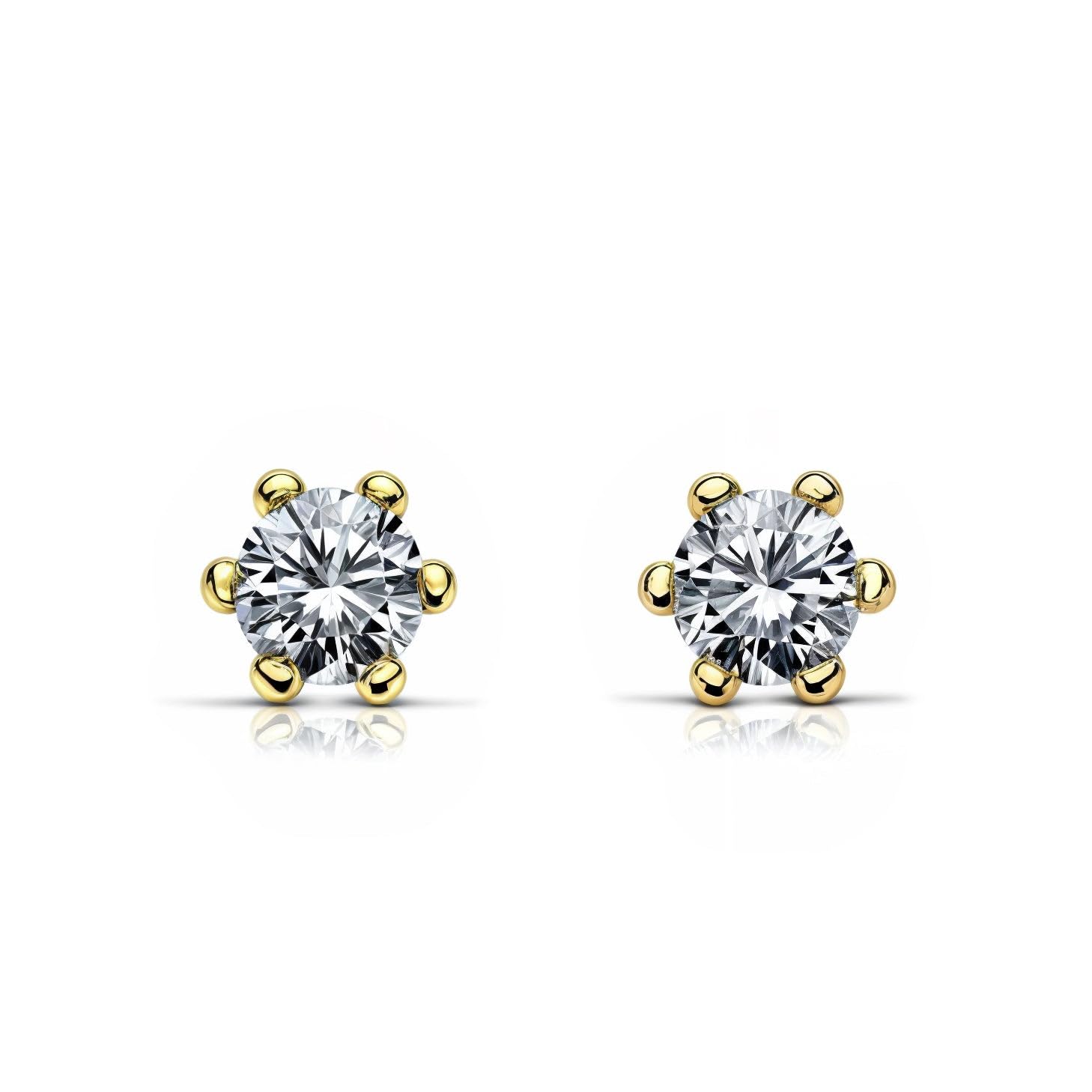 9ct Yellow Gold zircon Children's Earrings