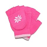 CTM Girls Stretch Convertible Fingerless Winter Mittens / Gloves