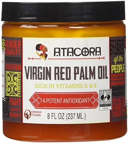 Virgin Red Palm Oil - Sustainably Sourced & Orangutan Friendly by Atacora - 8 Ounces