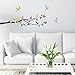 DECOWALL DA-1706 Floral Birds on Tree Kids Wall Stickers Wall Decals Peel and Stick Removable Wall Stickers for Kids Nursery Bedroom Living Room d?cor Art Branch Decoration Flying Home Murals Vinyl