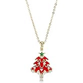 Red Christmas Tree Christmas Hat Necklace Christmas Pendant Necklace Christmas Tree Pearl Santa Hat Necklace Christmas New Year for Women