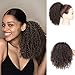 Vigorous Afro Ponytail Kinky Curly Drawstring Ponytail Synthetic Clip in Hair Extensions for African Americans Natural Hair Curly Ponytail for Women(4#)